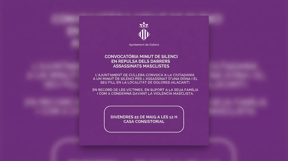El Ayuntamiento convoca un minuto de silencio por el doble crimen machista ocurrido en Dolores