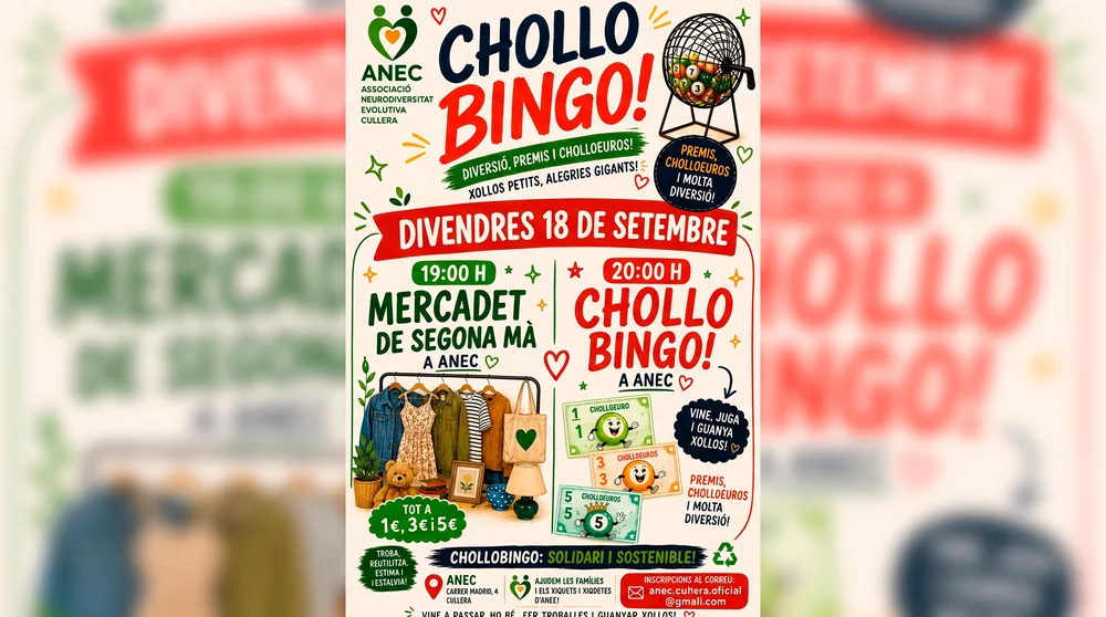Un fin de semana solidario en septiembre: ANEC organiza un mercadillo, un 'Chollo Bingo' y talleres infantiles