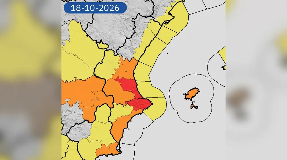 AEMET eleva el nivell d’alerta a roig per a demà davant la previsió de pluges torrencials
